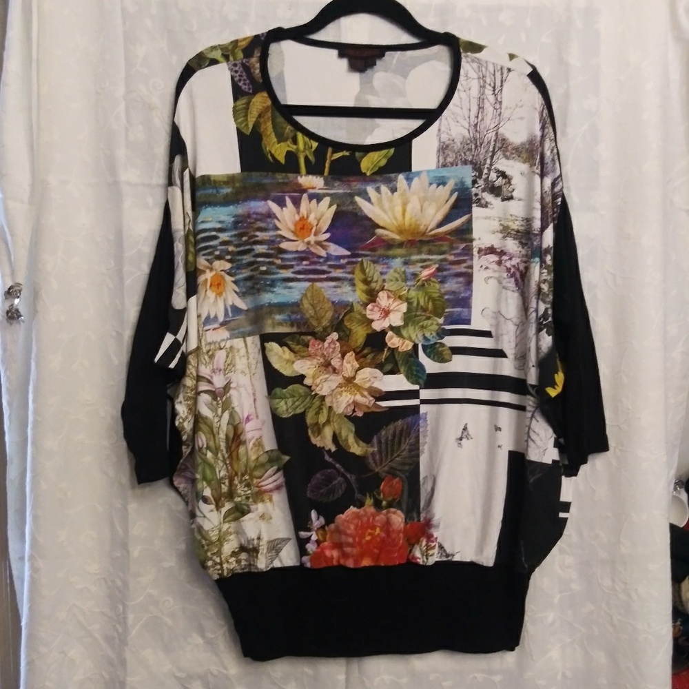 Simon Chang oversized blouse sz S